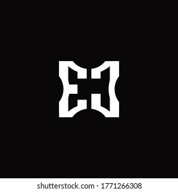 Monograma del logotipo CE con plantilla de diseño de elementos cortados en piezas