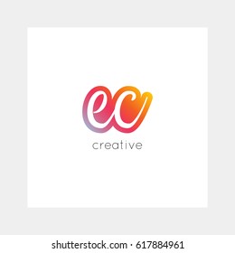 EC logo, vector. Useful as branding symbol, app icon, alphabet element, clip-art.