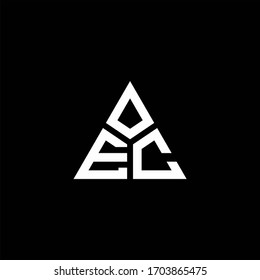 EC monogram logo with 3 pieces shape isolated on triangle design template