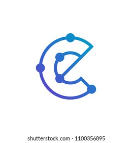 EC Monogram Logo technology, connection, IT