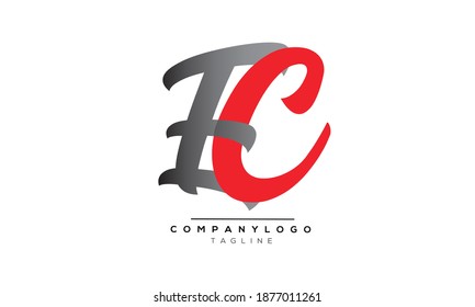 Diseño del logotipo del alfabeto de texto del icono de la aguja de la CE