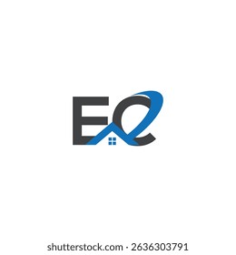 EC real estate logo, EC logo, EC letter logo, monogram, house , alphabet, property ,interior, minimalist Symbol, real estate, alphabet, construction, residential, symbol, sign, letter, architecture.