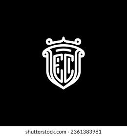 EC shield initial monogram with high quality professional design that will print well