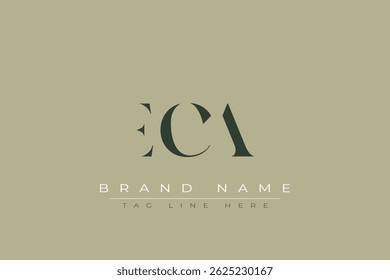 ECA abstract letter logo design. This logo is designed by three abstract letters.