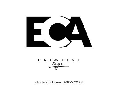 ECA Creative Minimalist Negative Space Latter Logo with Modern Monogram for Branding and Business Lettermark Logo with initial Letters Logo Design for Branding.