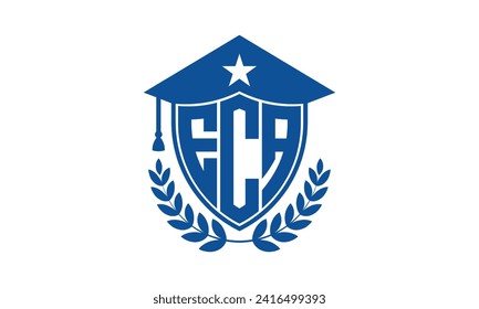 ECA initial letter academic logo design vector template. monogram, abstract, school, college, university, graduation, symbol, shield, model, institute, educational, coaching canter, tech, sign, badge