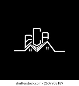 ECA Real State logo design, ECA simple and modern logo. ECA luxurious alphabet design  