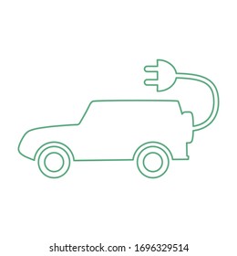E-car icon in flat style. Auto vector illustration isolated on white background.