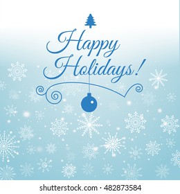 E-card for Happy New Year and Merry Christmas. Vector illustration.