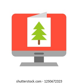 eCard vector, Christmas related flat design icon