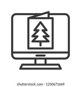 eCard vector, Christmas related line design icon