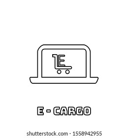 E-cargo icon. Online transport symbol. Logo design element