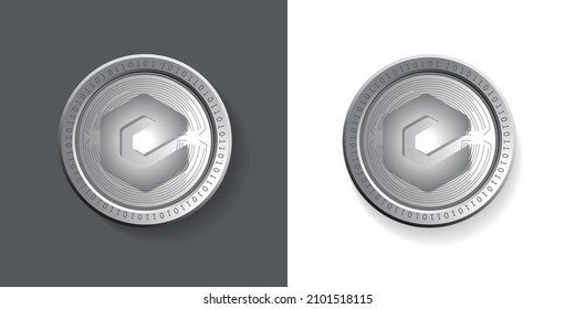 eCash Crypto Currency (XEC) Logo-Coin, Vektorgrafik. Einzeln Symbol auf dunkel-weißem Hintergrund, kann als Aufkleber, Abzeichen, Emblem, Symbol und grafisches Token verwendet werden