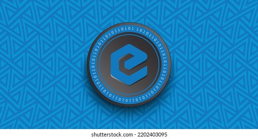 eCash (XEC) crypto coin token vector illustration. Virtual currency symbol banner and background