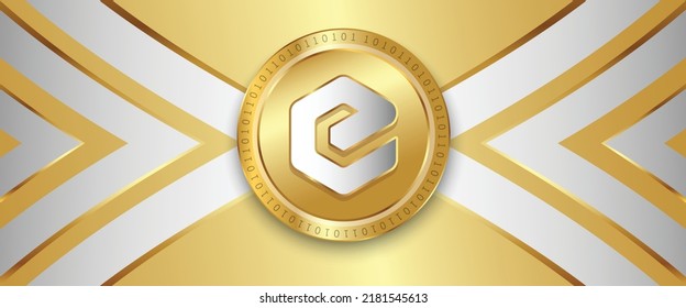 eCash (XEC) Crypto currency metallic coin futuristic technology vector illustration banner and background. Block chain based virtual money concept design.