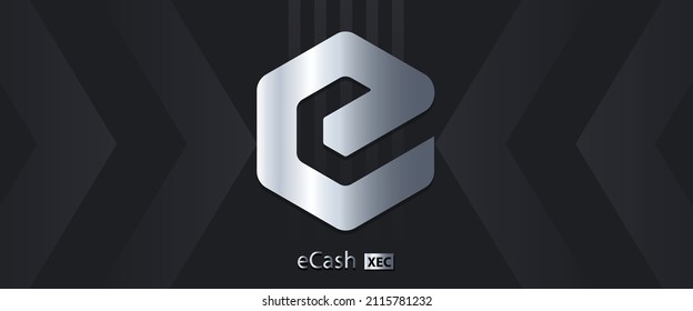 Ilustración vectorial del símbolo de criptografía de eCash XEC. Fondo tecnológico basado en cadena de bloques con diseño de logotipo cripto. 