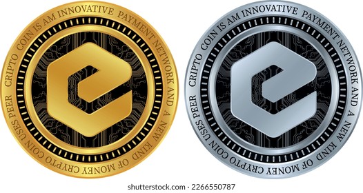 ilustraciones vectoriales de monedas de ecash-xec. 3.ᵉʳ dibujo