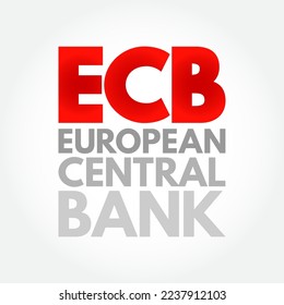 ECB European Central Bank - prime component of the Eurosystem and the European System of Central Banks, acronym concept background