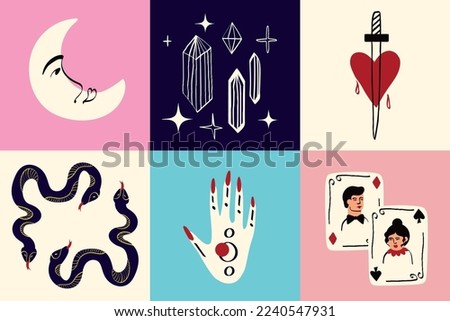 An eccentric esoteric card with magical elements for Valentine's Day. groovy bizarre love cards.