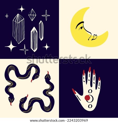 An eccentric esoteric card with magical elements for Valentine's Day. groovy bizarre love cards.