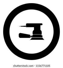 Eccentric grinder icon black color in round circle