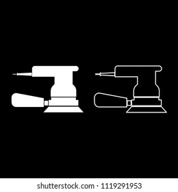 Eccentric grinder icon outline set white color