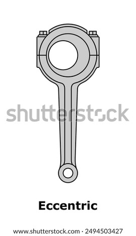 Eccentric mechanism, vector illustration isolated on white
