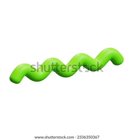 Eccentric Memphis Pattern. 3d asset of abstract memphis shape in bright green color. isolated on white background