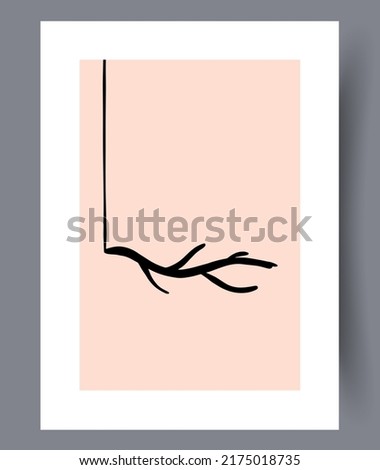 Eccentric modern artworks for print for interior design. Printable abstract art wall decorations. Simple creative artwork bundle. Vector illustration. 