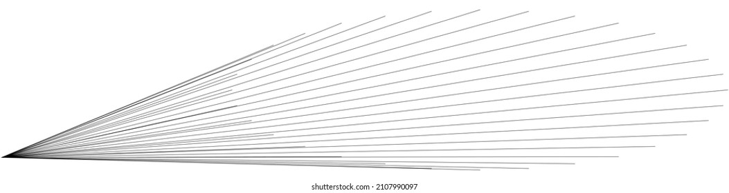 Eccentric radial ray, beam burst lines. Glitter, gleam, glisten effect. Starburst, sunburst dynamic comic lines illustration