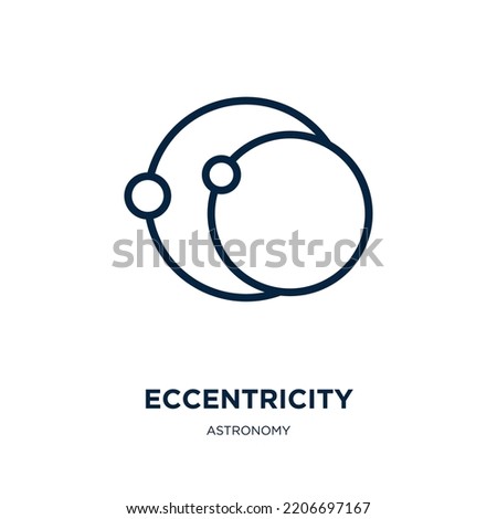 eccentricity icon from astronomy collection. Thin linear eccentricity, minimal, anatomy outline icon isolated on white background. Line vector eccentricity sign, symbol for web and mobile