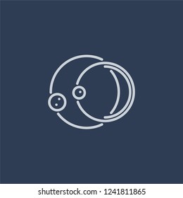 Eccentricity icon. Eccentricity linear design concept from Astronomy collection. Simple element vector illustration on dark blue background.