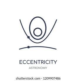 Eccentricity icon. Eccentricity linear symbol design from Astronomy collection.