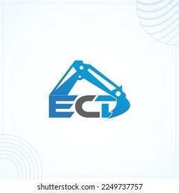 ECD Excavator Contruction Logo Template In Modern Creative Minimal Style Vector Design