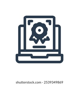 E-Certificate on Learning Management System Vector Icon