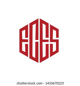 ECES Text logo vector art