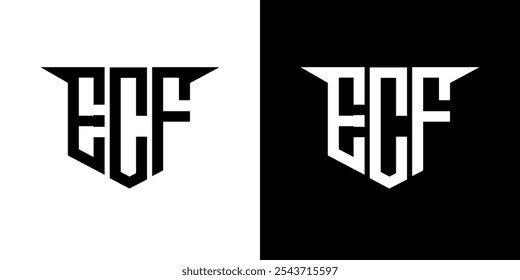 Diseño de logotipo de letra ECF con fondo blanco en ilustrador, estilo de superposición de fuente de alfabeto moderno de logotipo de Vector, diseños de caligrafía para logotipo, póster, invitación, etc.