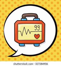 ECG color doodle, speech bubble