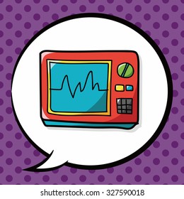 ECG color doodle, speech bubble