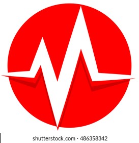 ecg, ekg line. pulse, beat, heartbeat icon