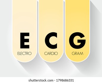 ECG - electrocardiogram acronym, medical concept background