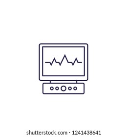 Ecg, Electrocardiogram Vector Line Icon