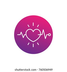 ecg, electrocardiography, heart diagnostics icon, linear style