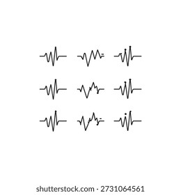 ECG Electrodos line art sensores precisos del ritmo cardíaco