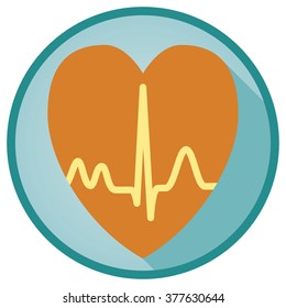 ECG flat vector icon