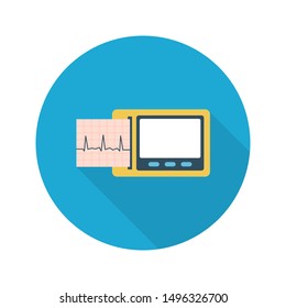ecg glyph flat vector icon