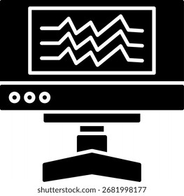 Diseño de iconos de estilo de glifo de gráfico ECG