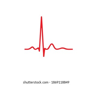 Ecg heart beat line icon symbol. Heartbeat pulse hospital logo sign. Vector illustration image. Isolated on white background.