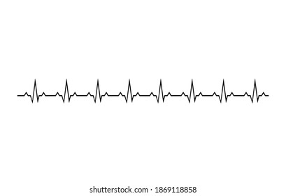 Ecg heart beat line icon symbol. Heartbeat pulse hospital logo sign. Vector illustration image. Isolated on white background.