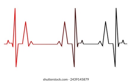 ECG heart beat line icon symbol, Heart beat pulse hospital logo sign. Vector.